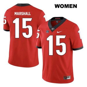 Women's Georgia Bulldogs NCAA #15 Trezmen Marshall Nike Stitched Red Legend Authentic College Football Jersey RKV1054SZ